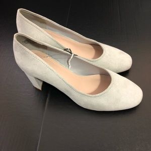 H&M Grey Faux Suede Heels